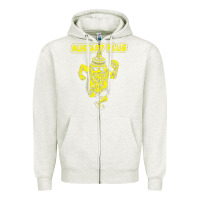 Oatmeal Heather mustard plug Zipper Hoodie - artisFamous