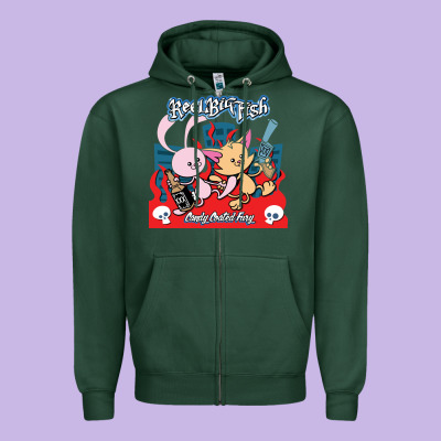 Reel Big Fish Candy Coated Fury Zipper Hoodie Designed By Artisfamous