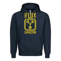 Navy Back to the future flux capacitor Zipper Hoodie - artisFamous
