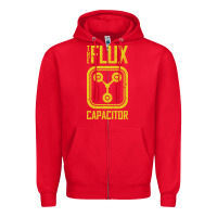 Red Back to the future flux capacitor Zipper Hoodie - artisFamous