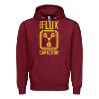 Burgundy Back to the future flux capacitor Zipper Hoodie - artisFamous