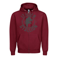 Burgundy Italian Stallion Zipper Hoodie - artisFamous