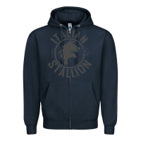 Navy Italian Stallion Zipper Hoodie - artisFamous