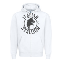 White Italian Stallion Zipper Hoodie - artisFamous