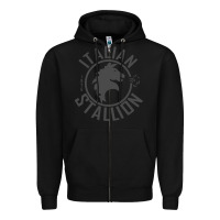 Black Italian Stallion Zipper Hoodie - artisFamous
