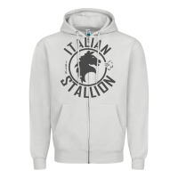 Dove Grey Italian Stallion Zipper Hoodie - artisFamous