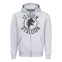 Heather Grey Italian Stallion Zipper Hoodie - artisFamous