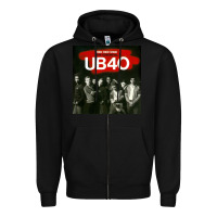 Black THE ESSENTIAL UB 40 Zipper Hoodie - artisFamous