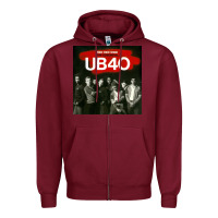 Burgundy THE ESSENTIAL UB 40 Zipper Hoodie - artisFamous