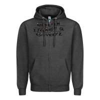 Charcoal Heather stranger alphabets funny Zipper Hoodie - artisFamous
