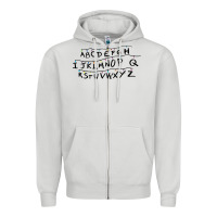 Dove Grey stranger alphabets funny Zipper Hoodie - artisFamous