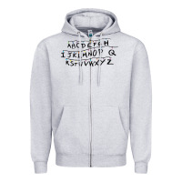 Stranger Alphabets Funny Zipper Hoodie | Teevron