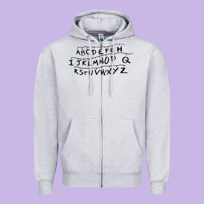 Stranger Alphabets Funny Zipper Hoodie Designed By Artisfamous