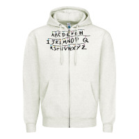 Oatmeal Heather stranger alphabets funny Zipper Hoodie - artisFamous