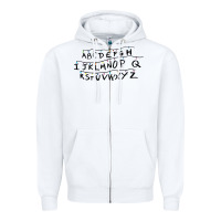 White stranger alphabets funny Zipper Hoodie - artisFamous