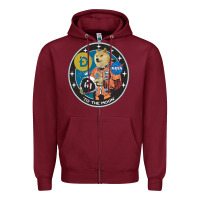 Burgundy doge Zipper Hoodie - artisFamous