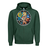 Sports Green doge Zipper Hoodie - artisFamous
