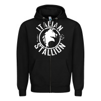 Black Italian Stallion Zipper Hoodie - artisFamous