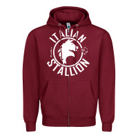 Burgundy Italian Stallion Zipper Hoodie - artisFamous