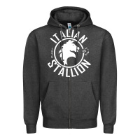 Charcoal Heather Italian Stallion Zipper Hoodie - artisFamous