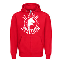 Red Italian Stallion Zipper Hoodie - artisFamous