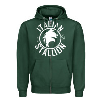 Sports Green Italian Stallion Zipper Hoodie - artisFamous
