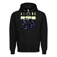 Black Predator Alien Zipper Hoodie - artisFamous