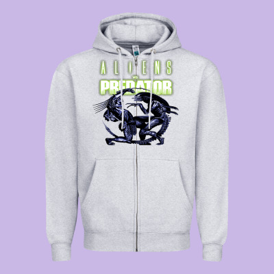 Predator Alien Zipper Hoodie Designed By Artisfamous