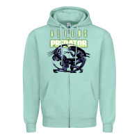 Seafoam Predator Alien Zipper Hoodie - artisFamous