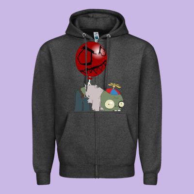 Plants Vs. Zombies Zipper Hoodie Designed By Artisfamous