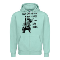 Seafoam bear arms 2nd amendment funny hunting Zipper Hoodie - artisFamous