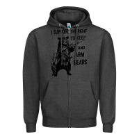 Charcoal Heather bear arms 2nd amendment funny hunting Zipper Hoodie - artisFamous