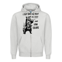 Dove Grey bear arms 2nd amendment funny hunting Zipper Hoodie - artisFamous