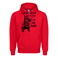 Red bear arms 2nd amendment funny hunting Zipper Hoodie - artisFamous