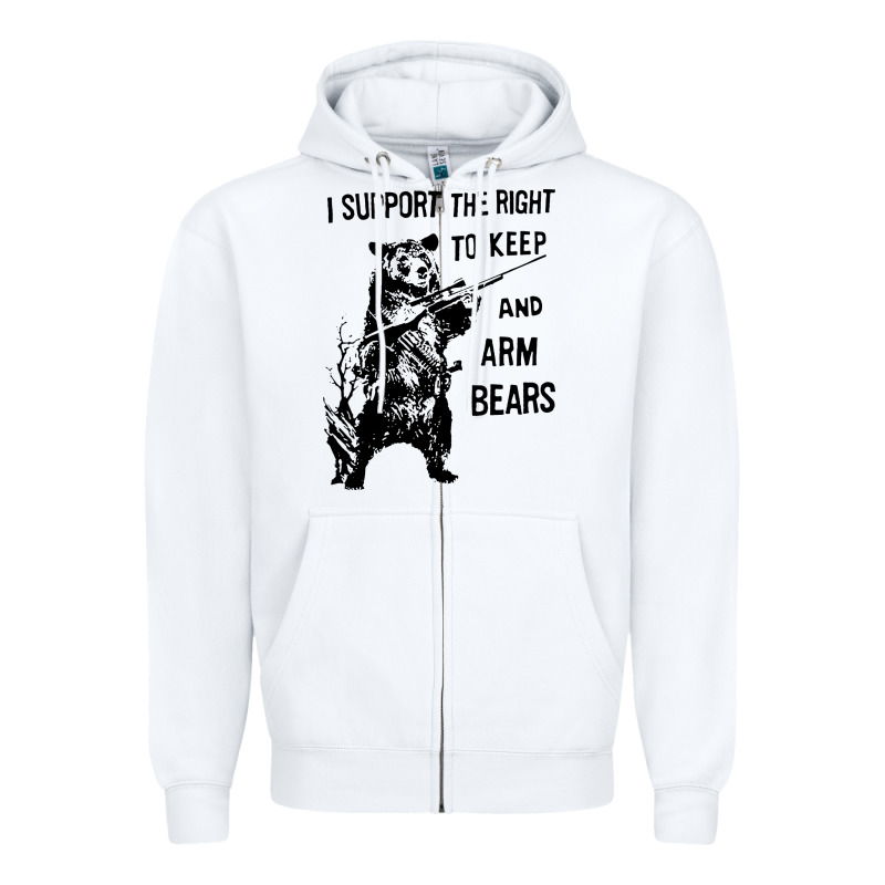 Bear Arms 2nd Amendment Funny Hunting Zipper Hoodie by artisFamous | Teevron