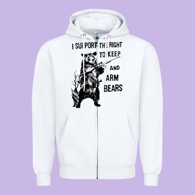 Bear Arms 2nd Amendment Funny Hunting Zipper Hoodie Designed By Artisfamous