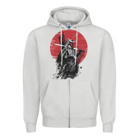Dove Grey Soul of Samurai Zipper Hoodie - artisFamous
