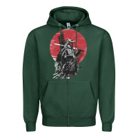 Sports Green Soul of Samurai Zipper Hoodie - artisFamous