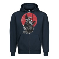 Navy Soul of Samurai Zipper Hoodie - artisFamous