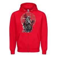 Red Soul of Samurai Zipper Hoodie - artisFamous