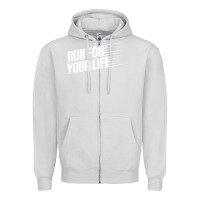 Dove Grey run for your life Zipper Hoodie - artisFamous