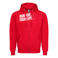 Red run for your life Zipper Hoodie - artisFamous
