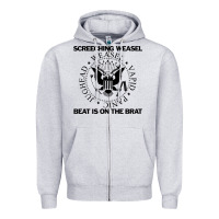 Heather Grey Screeching Weasel Beat Is On The Brat Zipper Hoodie - artisFamous