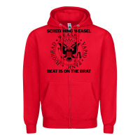 Red Screeching Weasel Beat Is On The Brat Zipper Hoodie - artisFamous
