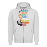 Dove Grey women belong in all places r.u.th bader gins.burg r.b.g t shirt Zipper Hoodie - artisFamous
