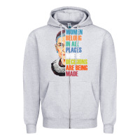 Heather Grey women belong in all places r.u.th bader gins.burg r.b.g t shirt Zipper Hoodie - artisFamous
