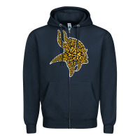 Navy Viking Style Zipper Hoodie - artisFamous