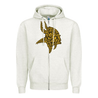 Oatmeal Heather Viking Style Zipper Hoodie - artisFamous