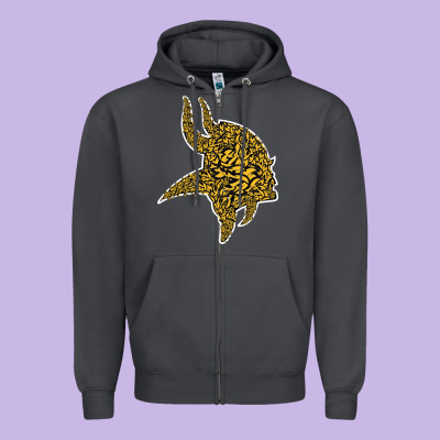 Viking Style Zipper Hoodie Designed By Artisfamous