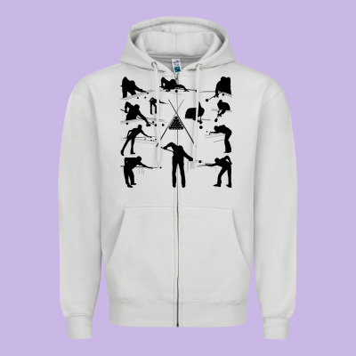 Billiards Zipper Hoodie Designed By Artisfamous